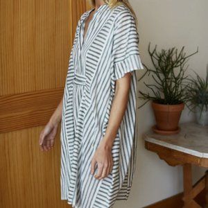 EMERSON SHORT CAFTAN - MOSS STRIPE NWT
